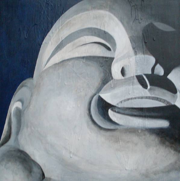 Sten Buddha B,H: 56x56. Sold